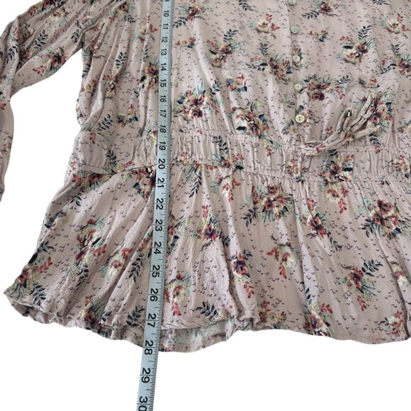 Maurices Womens Floral Button Detais Pullover Blouse With Elastic Waist Size 2X - Picture 6 of 12